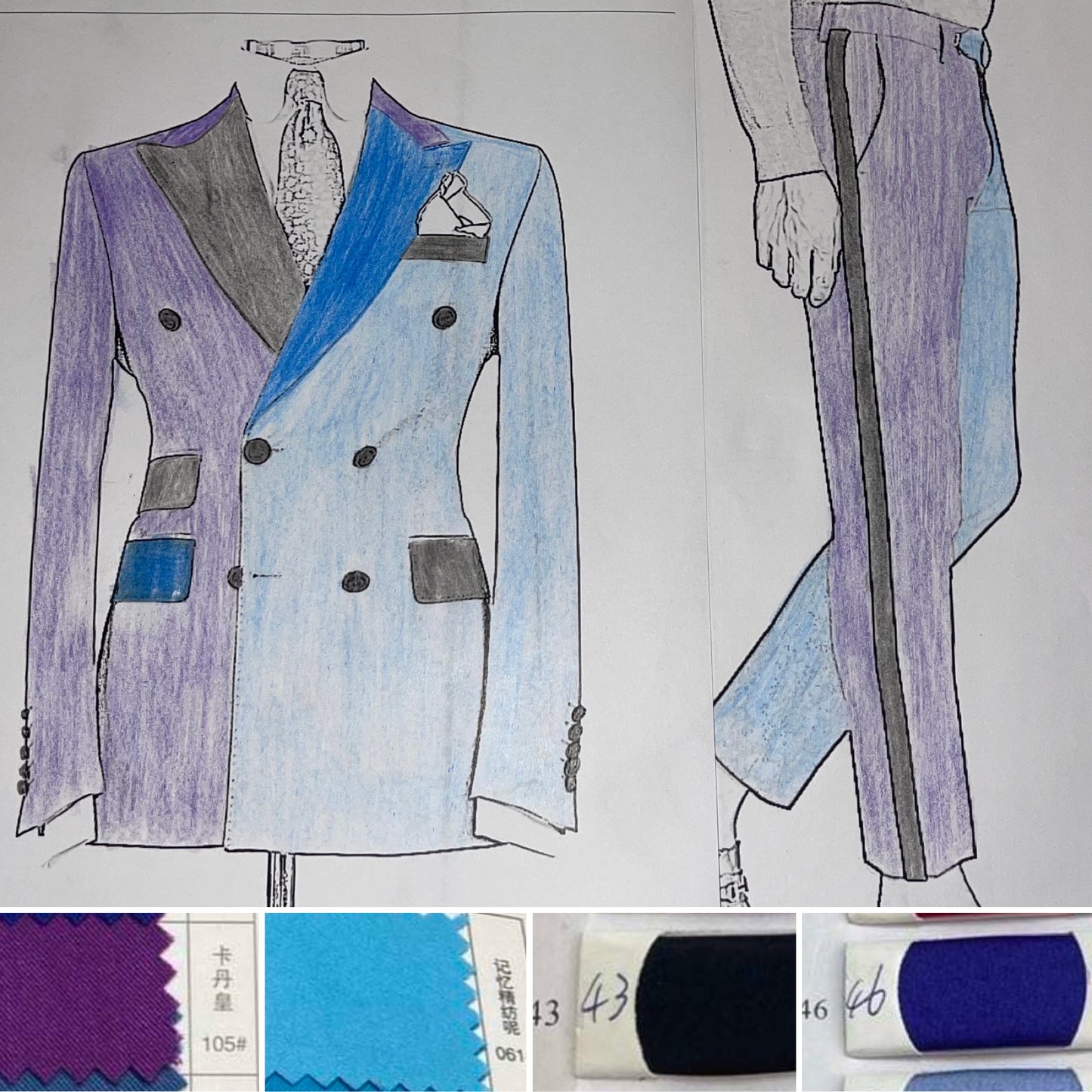 A little purple; A little blue (View instructions below)