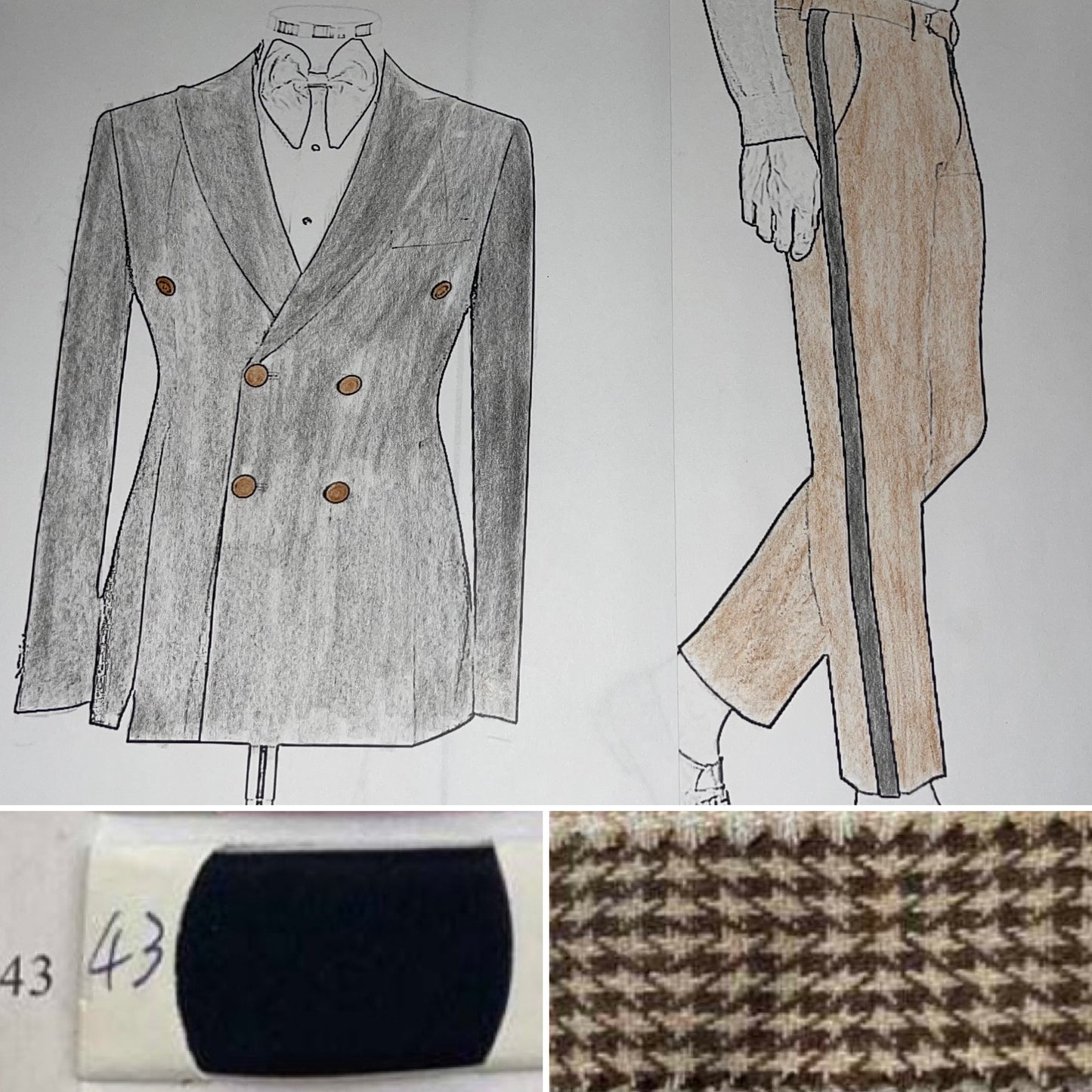 Brown Houndstooth - Satin jacket (View instructions below)